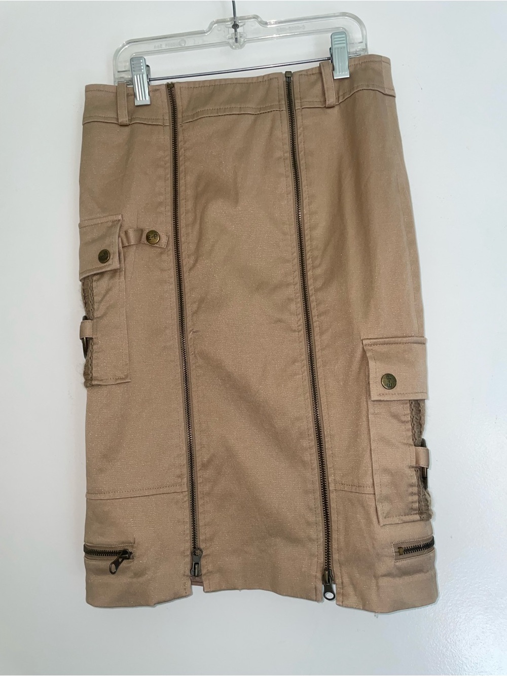 E-Poisson Tan Cargo Skirt XS S